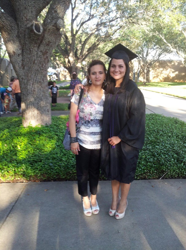 Abbi is pictured with her sister at her CBC graduation in 2012.